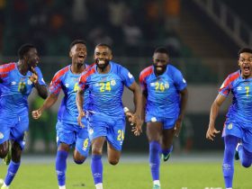 DR Congo players celebrating