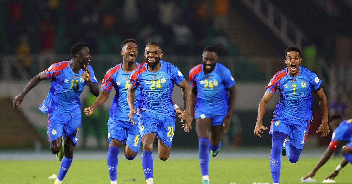 DR Congo players celebrating