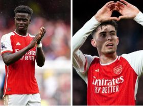 bukayo-saka-and-kai-havertz-laud-arsenal-star-on-social-media-as-the-gunners-defeat-west-ham-6-0 in pl fixture